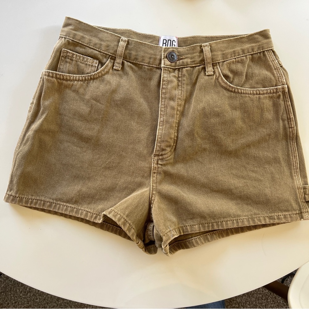 BDG carpenter style high waist denim shorts